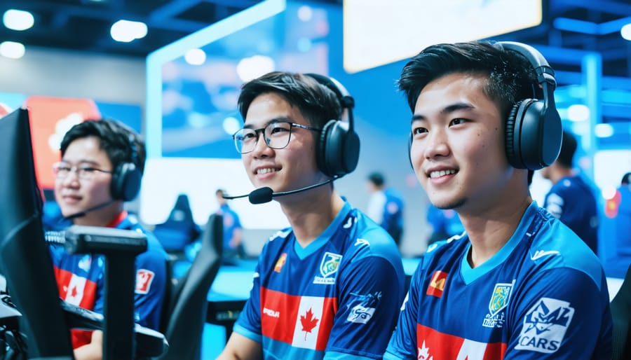 Vietnamese-Canadian youth esports team competing at a local gaming event